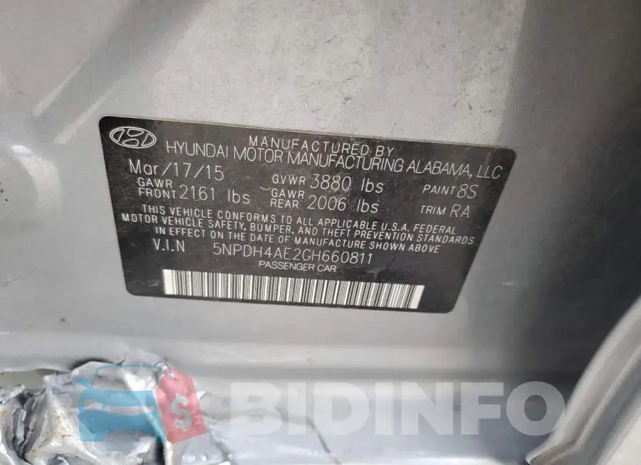 5NPDH4AE2GH660811 Photo# 12
