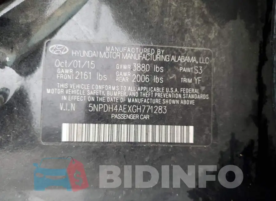 5NPDH4AEXGH771283 Photo# 13
