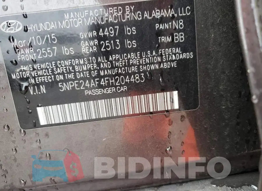 5NPE24AF4FH204483 Photo# 12
