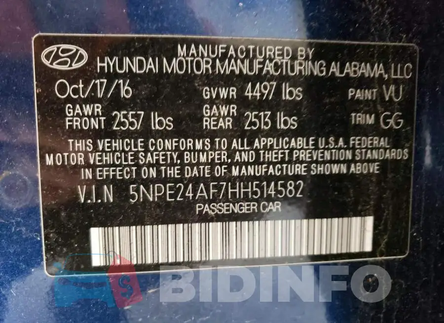 5NPE24AF7HH514582 Photo# 12