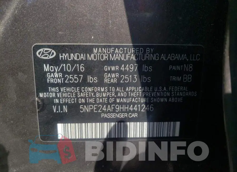 5NPE24AF9HH441246 Photo# 10