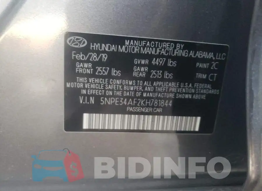 5NPE34AF2KH781844 Photo# 12
