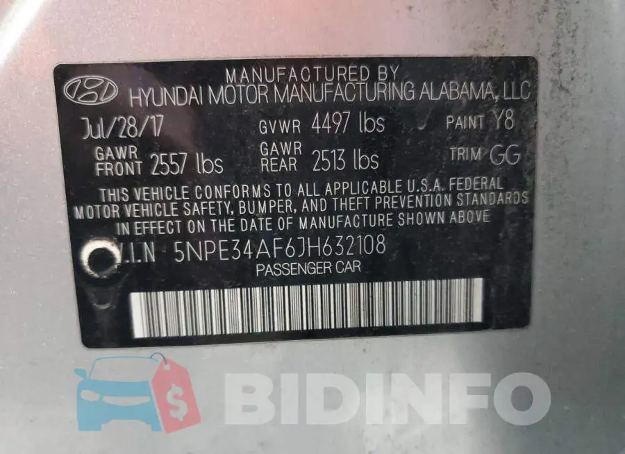5NPE34AF6JH632108 Photo# 12