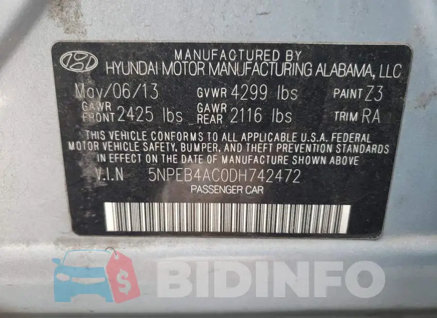 5NPEB4AC0DH742472 Photo# 13