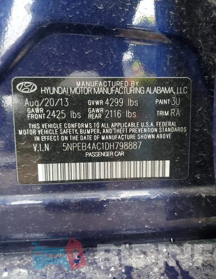 5NPEB4AC1DH798887 Photo# 13