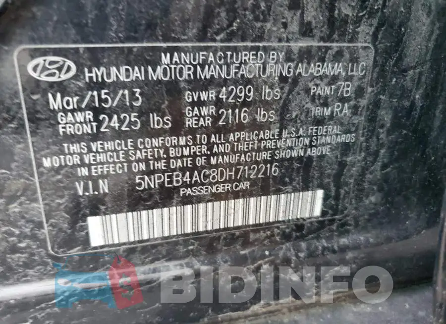 5NPEB4AC8DH712216 Photo# 12