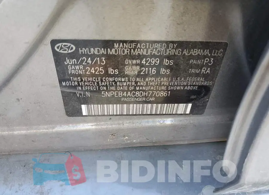 5NPEB4AC8DH770861 Photo# 13