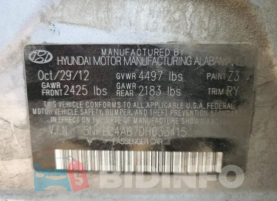 5NPEC4AB7DH633415 Photo# 12