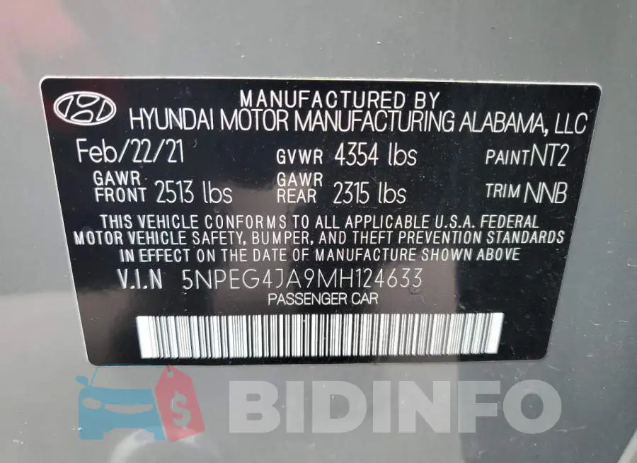 5NPEG4JA9MH124633 Photo# 12