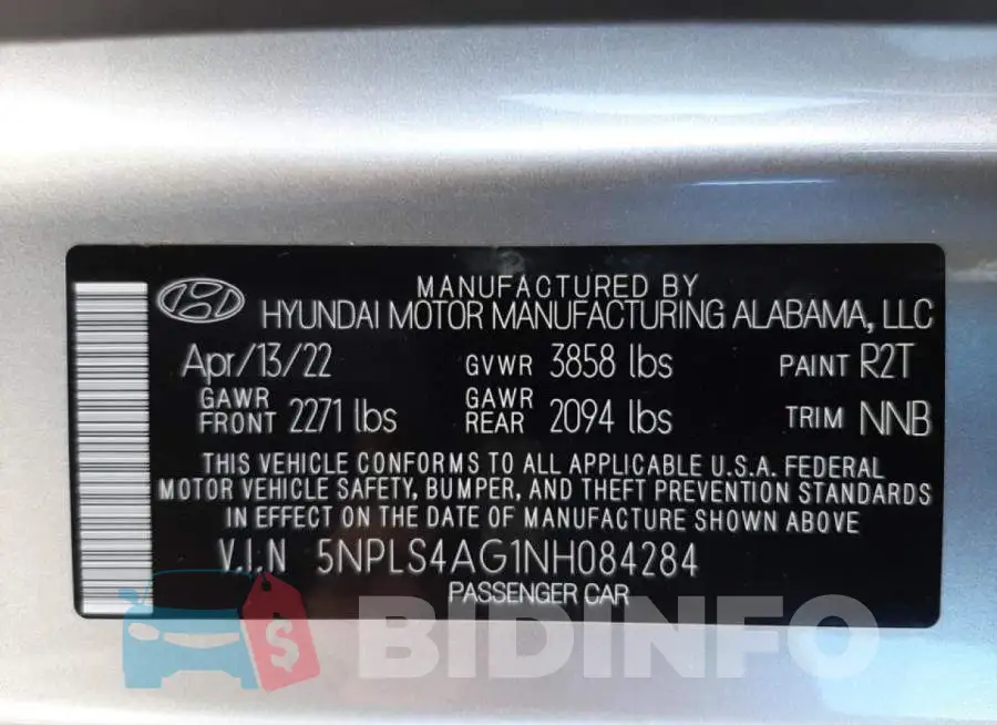 5NPLS4AG1NH084284 Photo# 10