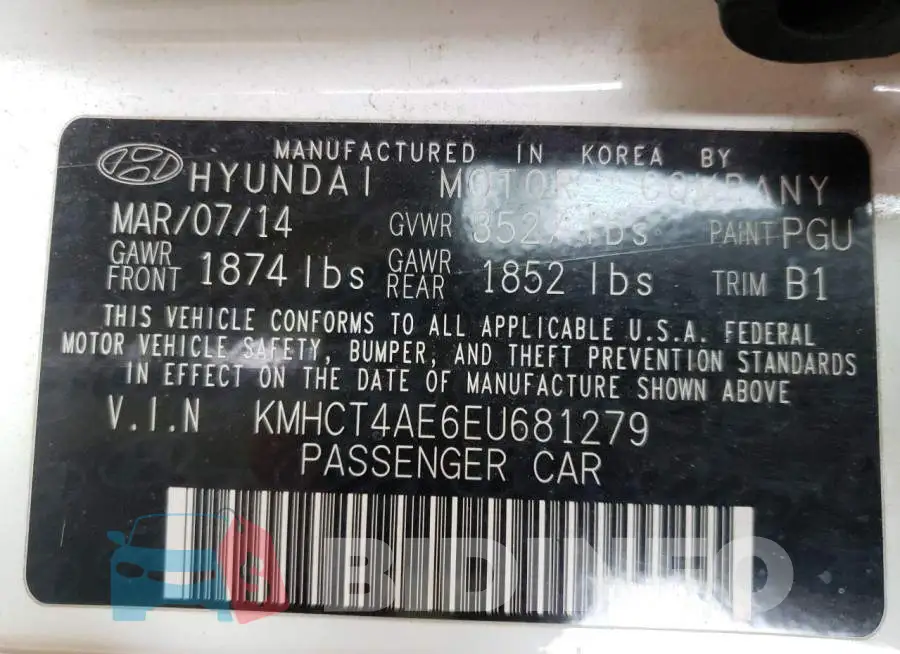 KMHCT4AE6EU681279 Photo# 10