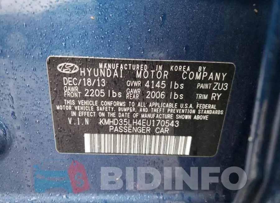 KMHD35LH4EU170543 Photo# 13