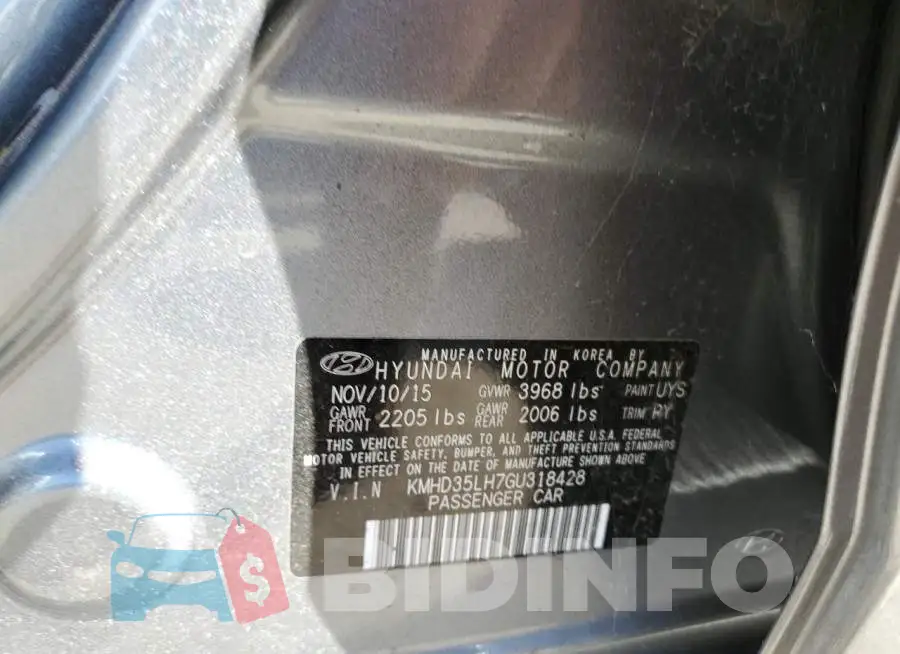 KMHD35LH7GU318428 Photo# 10