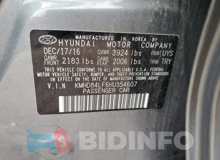 KMHD84LF6HU354607 Photo# 12