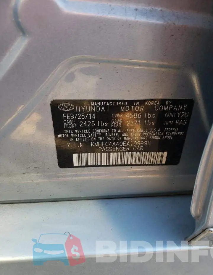 KMHEC4A40EA109996 Photo# 12