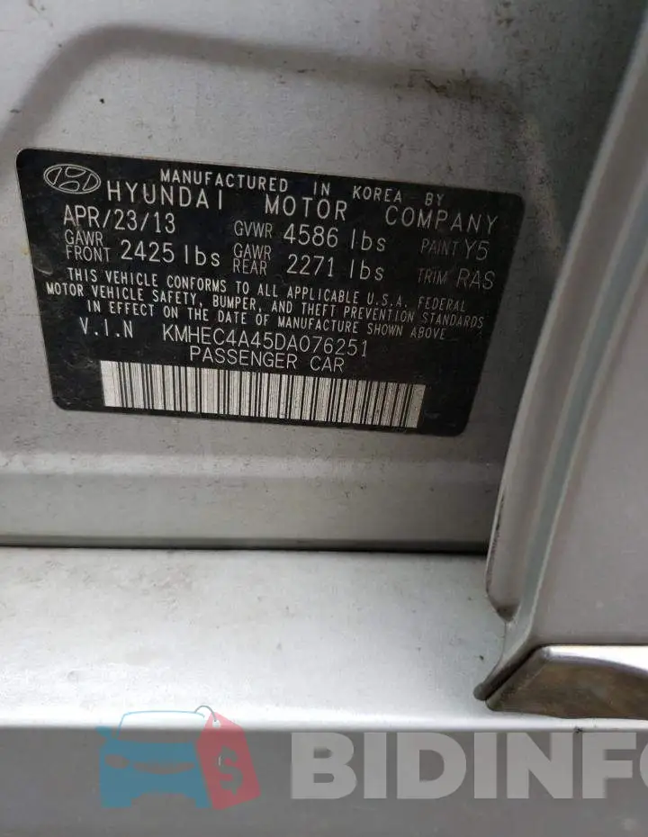 KMHEC4A45DA076251 Photo# 12