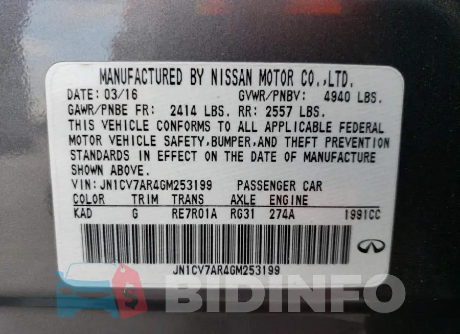 JN1CV7AR4GM253199 Photo# 12