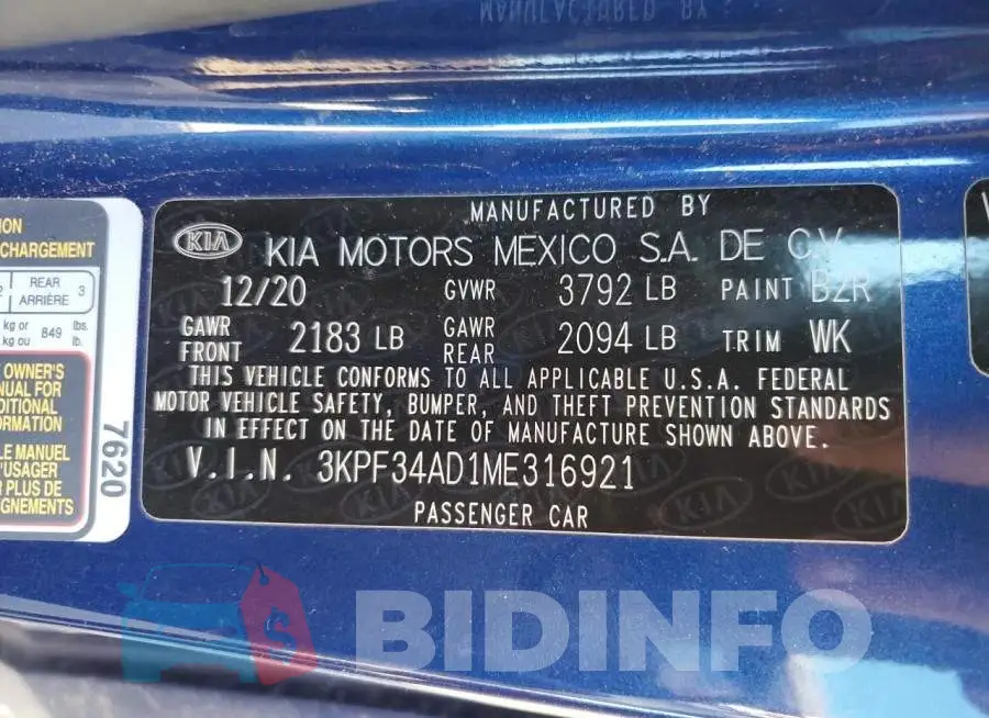 3KPF34AD1ME316921 Photo# 10