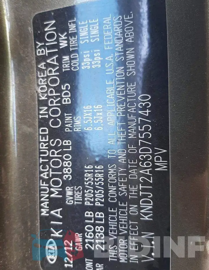 KNDJT2A63D7557430 Photo# 14