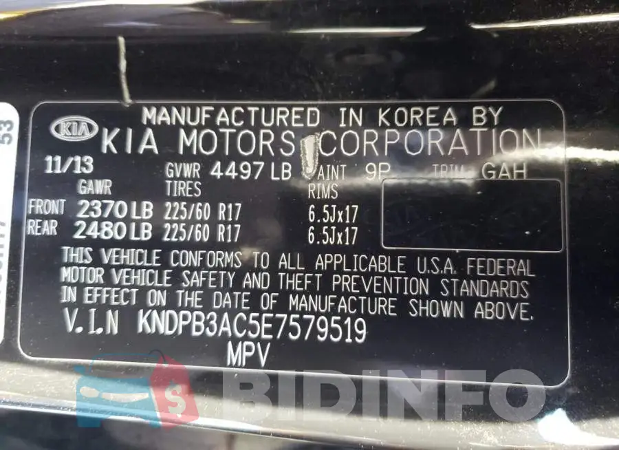 KNDPB3AC5E7579519 Photo# 10