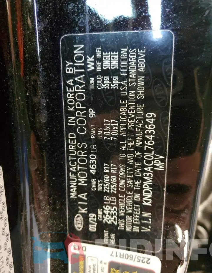 KNDPM3AC0L7643649 Photo# 13