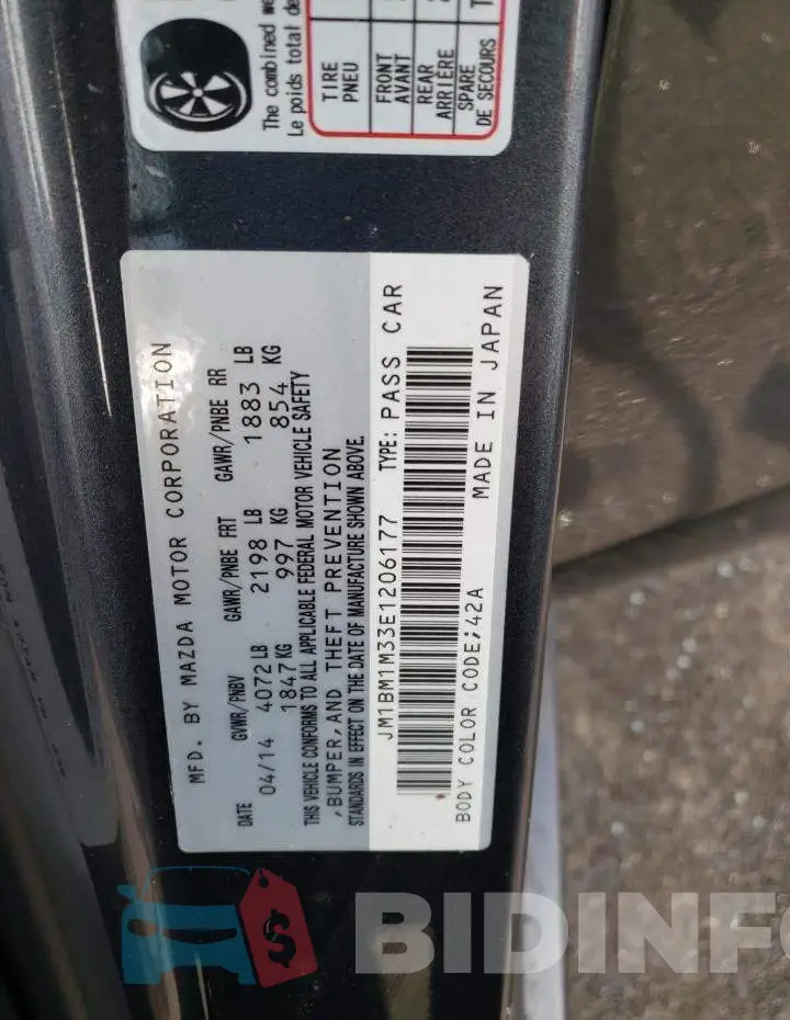 JM1BM1M33E1206177 Photo# 12