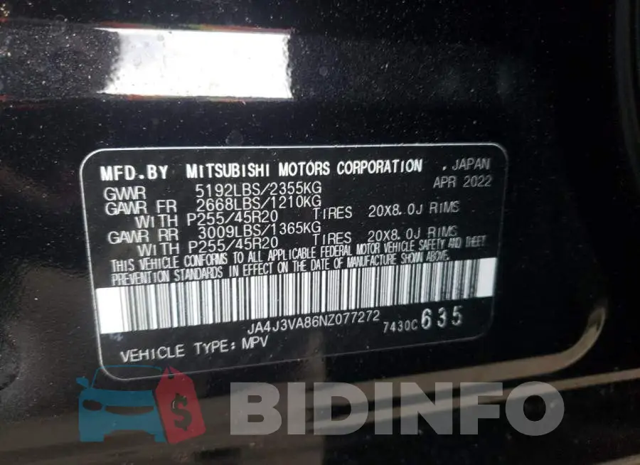JA4J3VA86NZ077272 Photo# 10