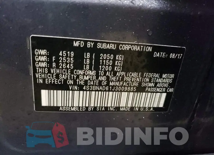 4S3BNAD61J3009885 Photo# 10