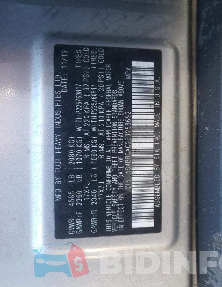 4S4BRCAC2E3258692 Photo# 12