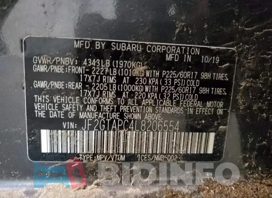 JF2GTAPC4L8206554 Photo# 12