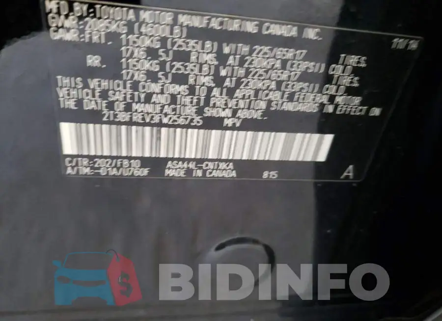 2T3BFREV3FW256735 Photo# 13
