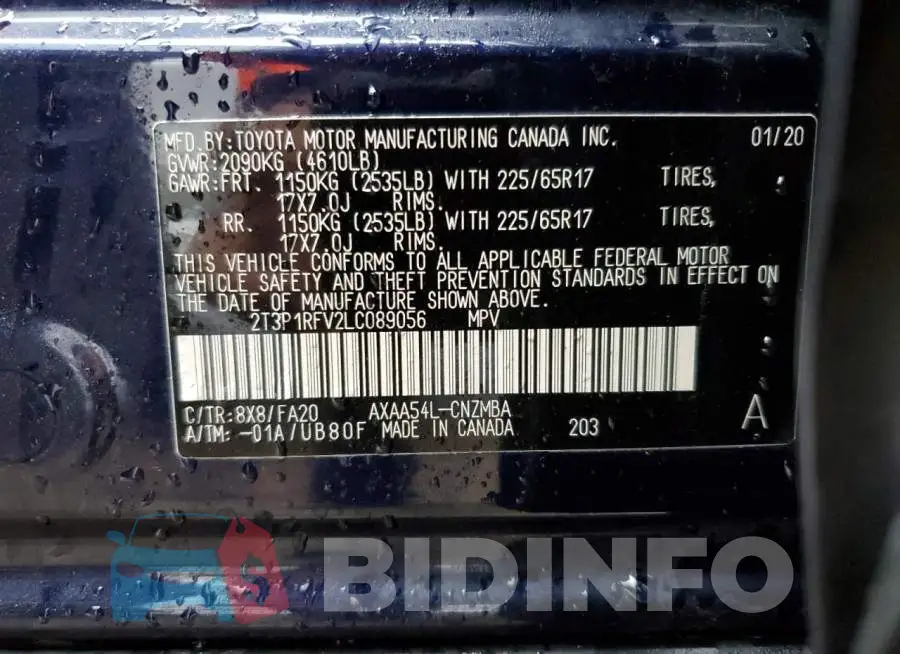 2T3P1RFV2LC089056 Photo# 14