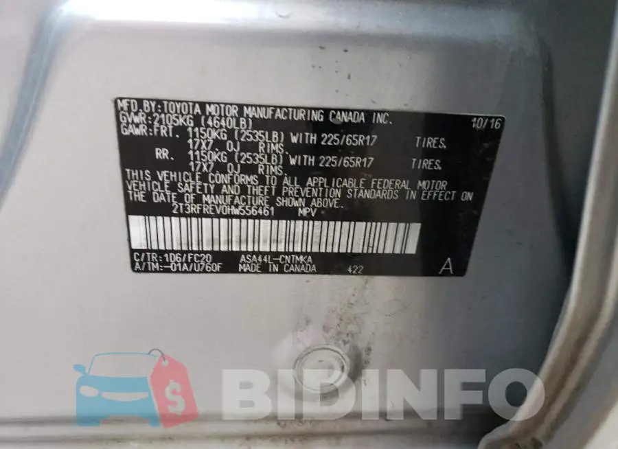 2T3RFREV0HW556461 Photo# 14