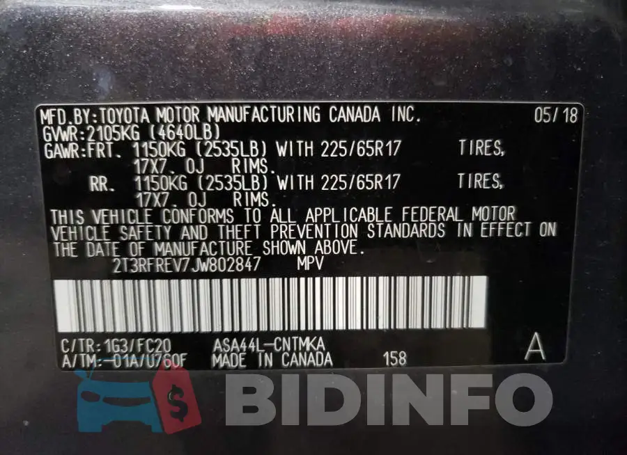 2T3RFREV7JW802847 Photo# 10