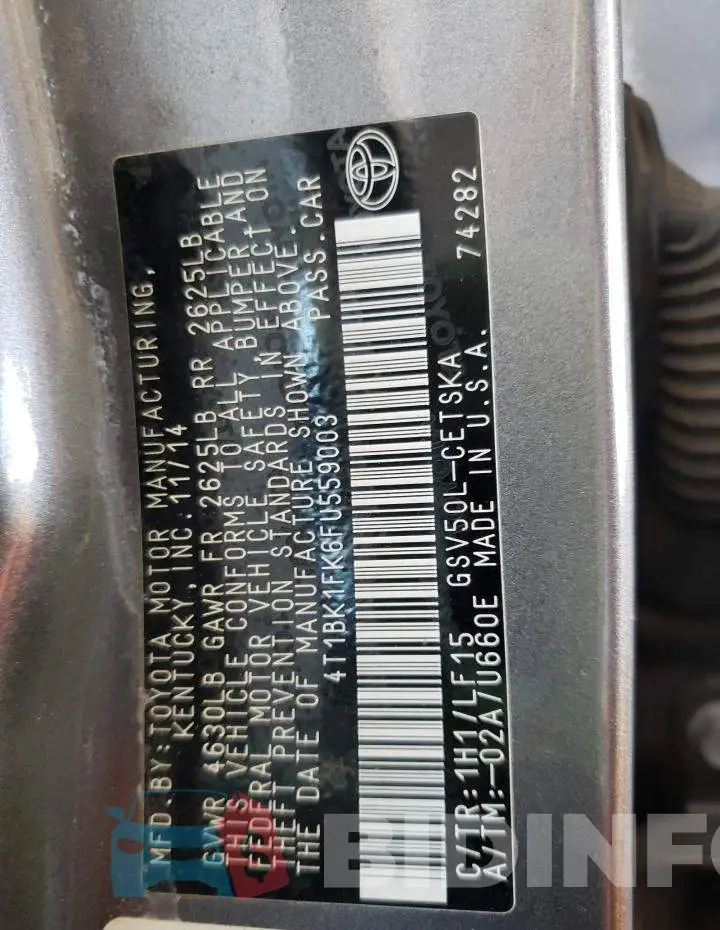 4T1BK1FK6FU559003 Photo# 12