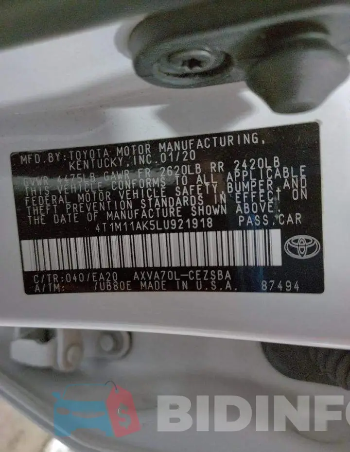 4T1M11AK5LU921918 Photo# 10