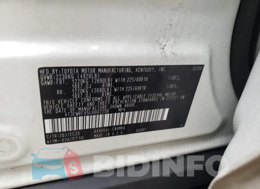 4T3EWRFV5LU002256 Photo# 10