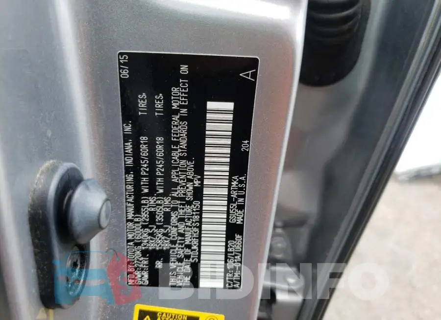 5TDJKRFH3FS181150 Photo# 10