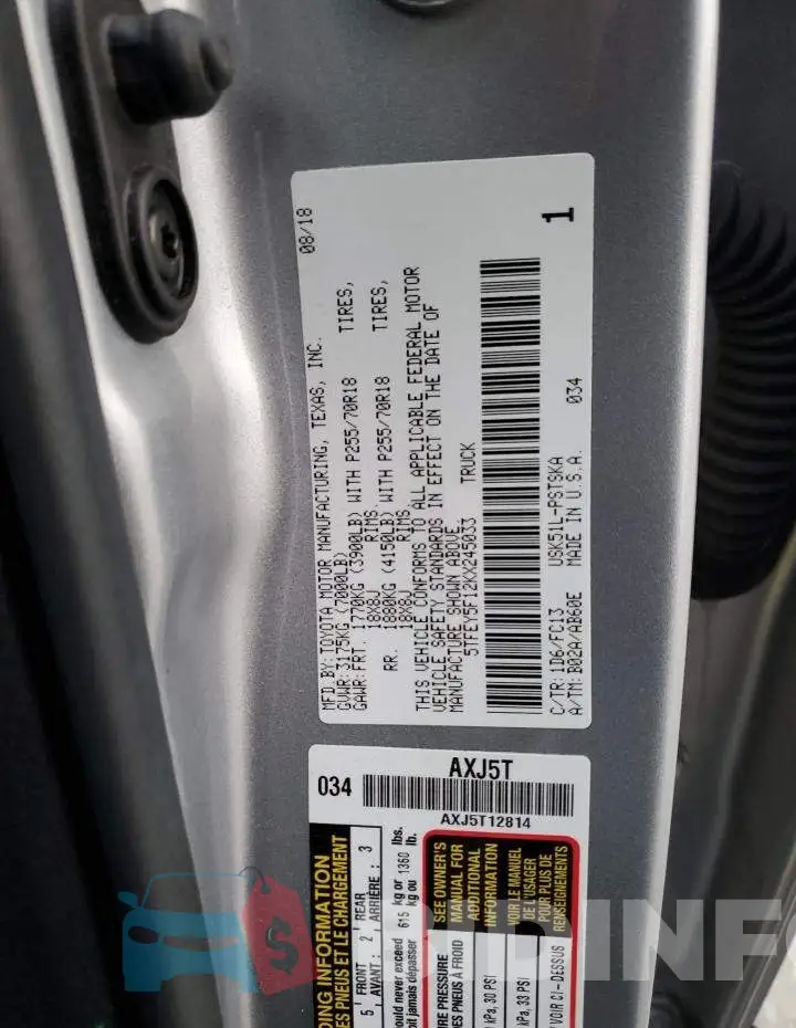 5TFEY5F12KX245033 Photo# 12
