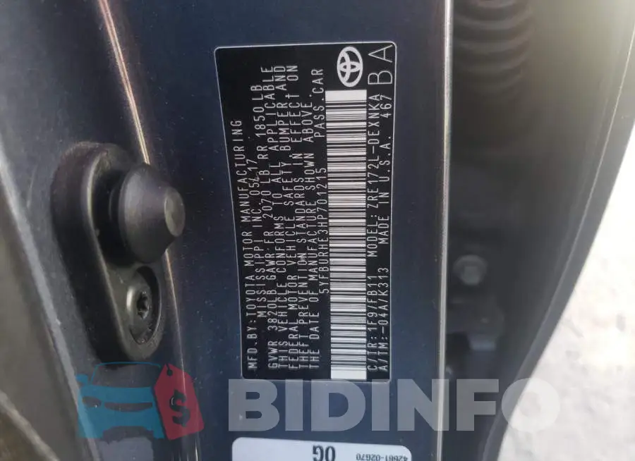 5YFBURHE3HP701215 Photo# 10