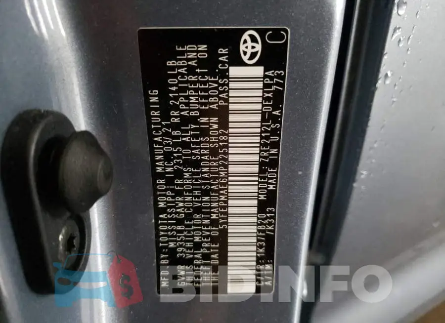 5YFEPMAE6MP225182 Photo# 10