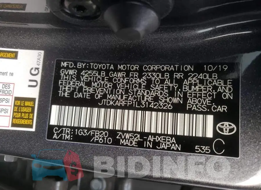 JTDKARFP1L3142326 Photo# 12