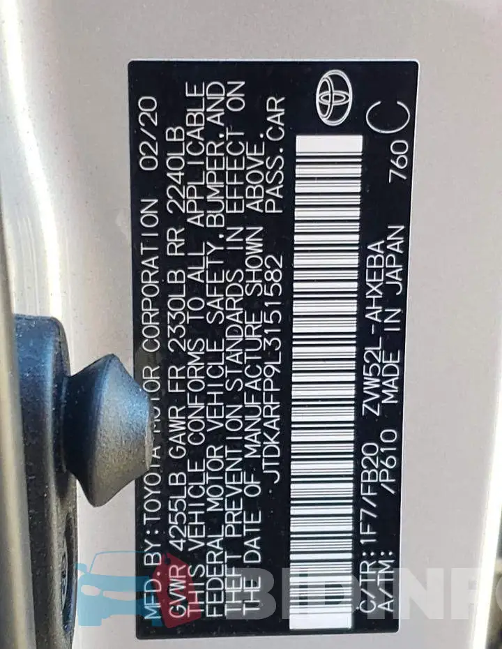 JTDKARFP9L3151582 Photo# 12