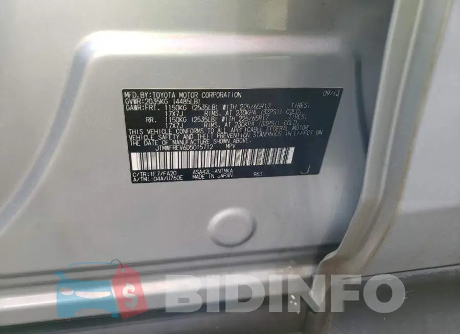 JTMWFREV6D5015712 Photo# 12