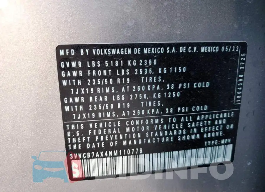 3VVCB7AX4NM110776 Photo# 10