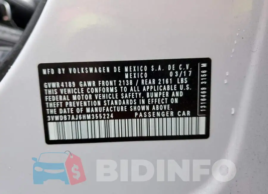 3VWDB7AJ6HM355224 Photo# 8