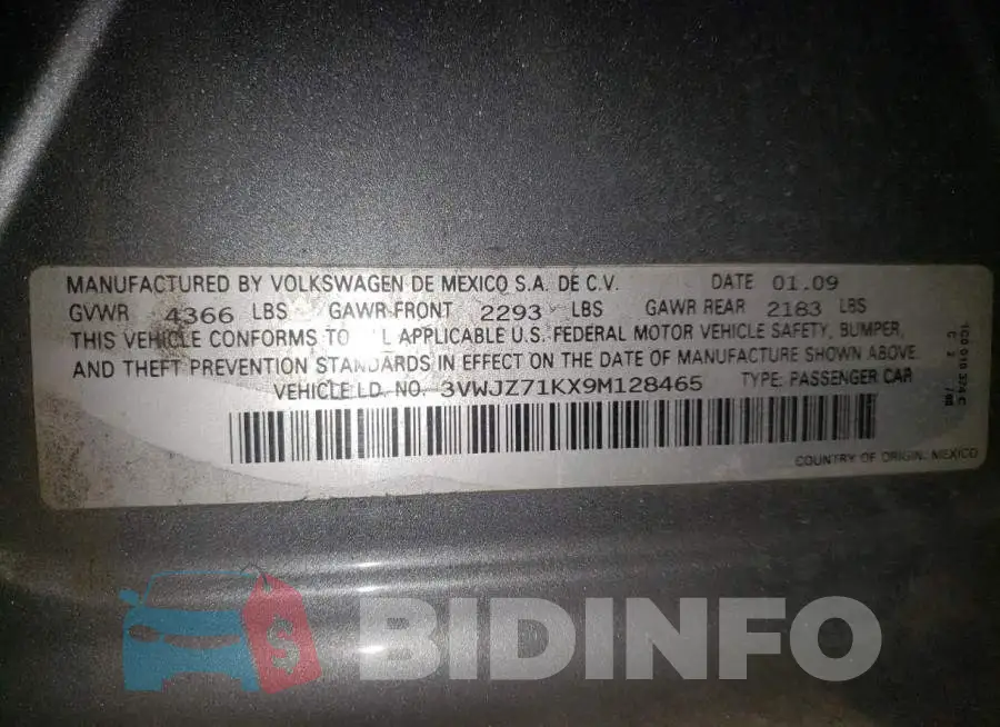 3VWJZ71KX9M128465 Photo# 12