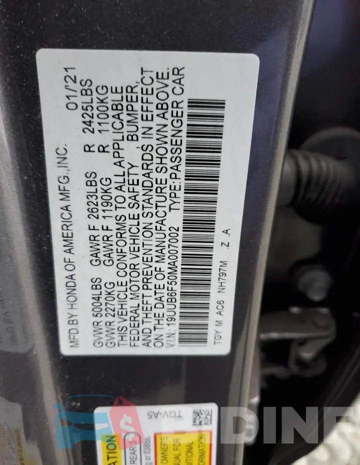 19UUB6F50MA007002 Photo# 13