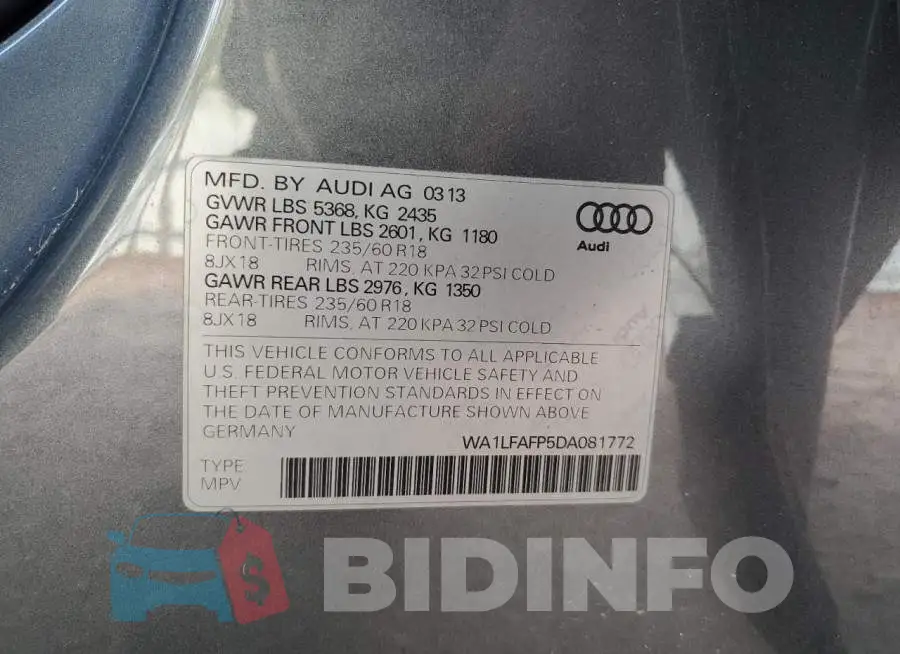 WA1LFAFP5DA081772 Photo# 13