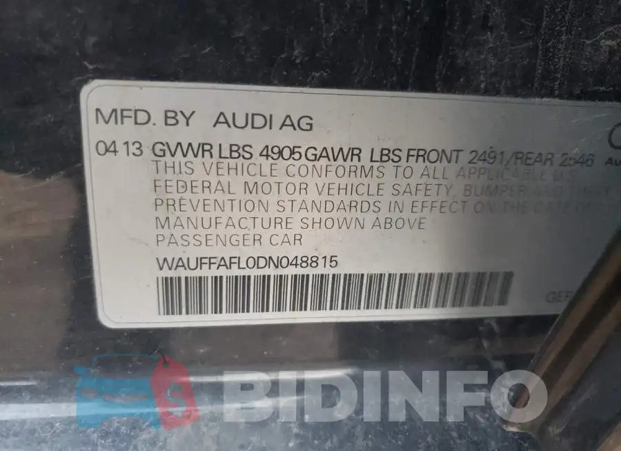 WAUFFAFL0DN048815 Photo# 12